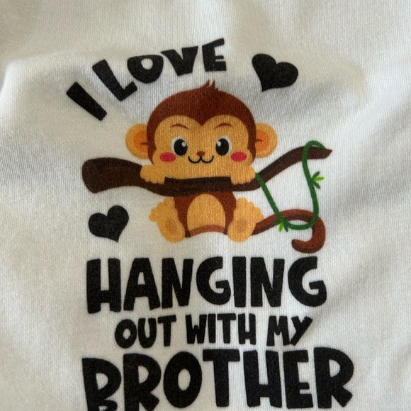 NWT Baby Bib. “Hanging with my Brother”. - Picture 2 of 3